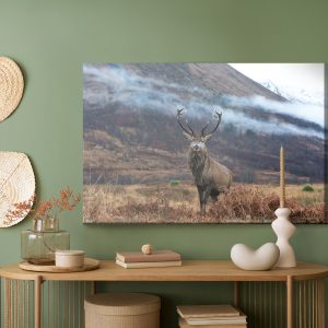 Peinture sur toile Le Cerf Majestueux Sur Fond De Montagnes – Image 5