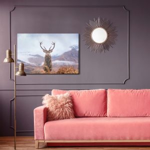 Peinture sur toile Cerf Et Montagnes D'hiver – Image 4