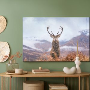 Peinture sur toile Cerf Et Montagnes D'hiver – Image 5
