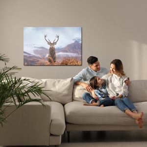 Peinture sur toile Cerf Et Montagnes D'hiver – Image 7