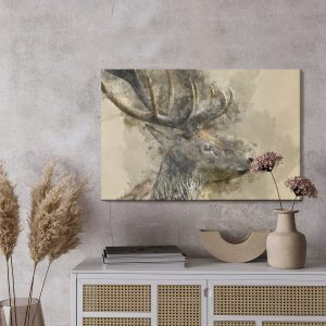 Peinture sur toile Cerf Aux Gros Bois – Image 3