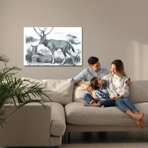 Peinture sur toile Croquis Avec Des Cerfs – Image 7