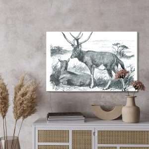 Peinture sur toile Croquis Avec Des Cerfs – Image 3