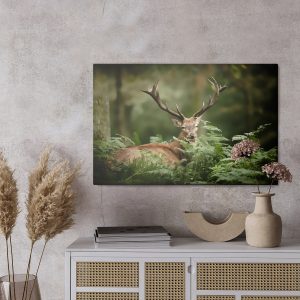 Peinture sur toile Un Cerf Dans Le Vert – Image 3