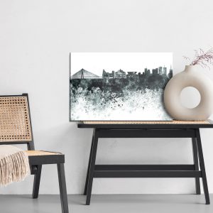 Peinture sur toile Panorama Blanc Noir De Varsovie – Image 6
