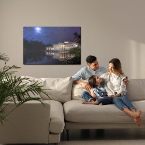 Peinture sur toile Palais À Varsovie La Nuit – Image 7
