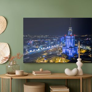 Peinture sur toile Varsovie Illuminée La Nuit – Image 5