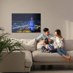 Peinture sur toile Varsovie Illuminée La Nuit – Image 7