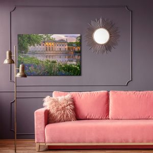 Peinture sur toile Palais À Varsovie Et Fleurs – Image 4