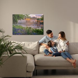 Peinture sur toile Palais À Varsovie Et Fleurs – Image 7