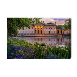 Peinture sur toile Palais À Varsovie Et Fleurs – Image 2