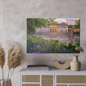 Peinture sur toile Palais À Varsovie Et Fleurs – Image 3