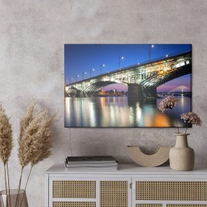 Peinture sur toile Ponts De Varsovie La Nuit – Image 3