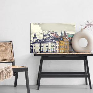 Peinture sur toile Bâtiments Vintage De Varsovie – Image 6