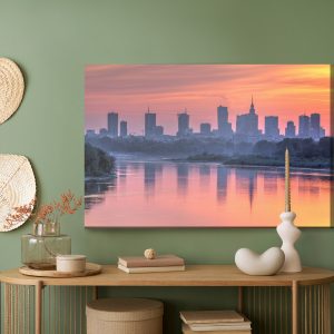 Peinture sur toile Varsovie Et Le Coucher Du Soleil – Image 5