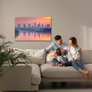 Peinture sur toile Varsovie Et Le Coucher Du Soleil – Image 7