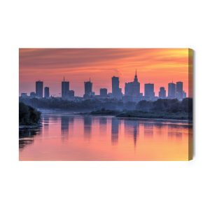 Peinture sur toile Varsovie Et Le Coucher Du Soleil – Image 2