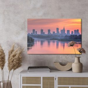 Peinture sur toile Varsovie Et Le Coucher Du Soleil – Image 3