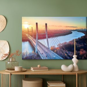Peinture sur toile Pont À Varsovie Au Coucher Du Soleil – Image 5