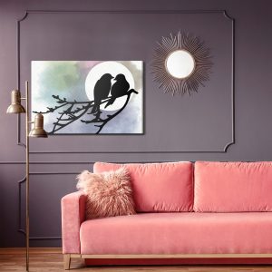 Peinture sur toile Silhouettes D'oiseaux Sur La Branche – Image 4