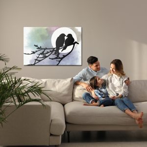 Peinture sur toile Silhouettes D'oiseaux Sur La Branche – Image 7