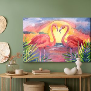 Peinture sur toile Oiseaux Roses – Image 5