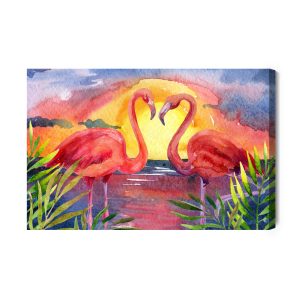 Peinture sur toile Oiseaux Roses – Image 2
