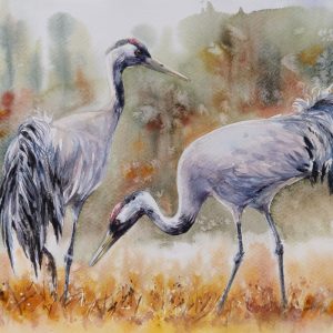 Peinture sur toile Grues Sur Terrain – Image 1