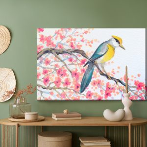 Peinture sur toile Oiseau Et Fleurs Sur L'arbre – Image 5