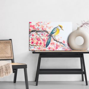 Peinture sur toile Oiseau Et Fleurs Sur L'arbre – Image 6