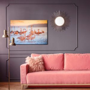 Peinture sur toile Oiseaux Flamants Roses – Image 4
