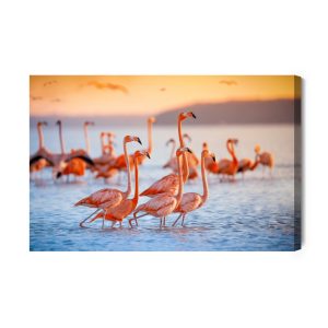 Peinture sur toile Oiseaux Flamants Roses – Image 2