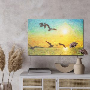 Peinture sur toile Oiseaux Sur La Mer – Image 3