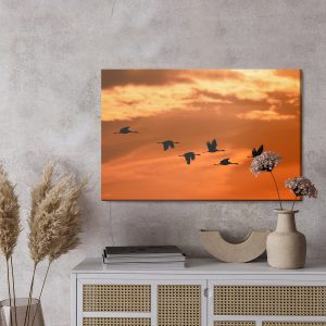 Peinture sur toile Grues À L'aube – Image 3