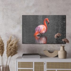 Peinture sur toile Flamants Roses Dans L'eau – Image 3