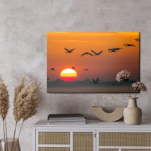 Peinture sur toile Grues Volantes – Image 3