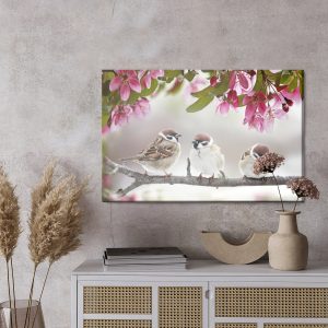 Peinture sur toile Moineaux Oiseaux – Image 3