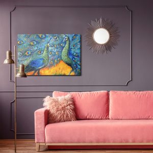 Peinture sur toile Paons Colorés – Image 4