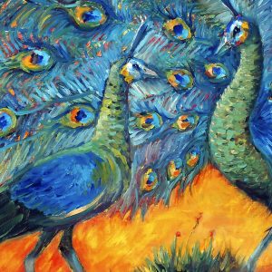 Peinture sur toile Paons Colorés – Image 1