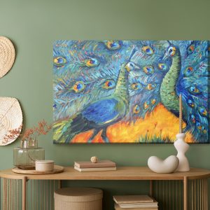Peinture sur toile Paons Colorés – Image 5