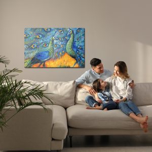Peinture sur toile Paons Colorés – Image 7