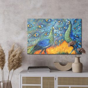 Peinture sur toile Paons Colorés – Image 3
