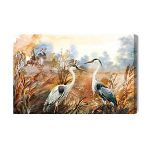 Peinture sur toile Grues En Automne – Image 2