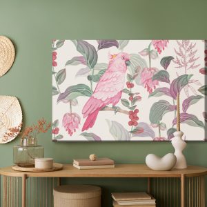 Peinture sur toile De Perroquet Rose Tropical – Image 5
