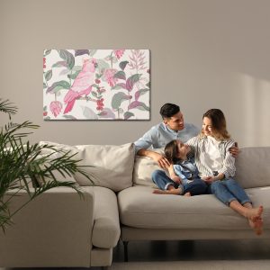 Peinture sur toile De Perroquet Rose Tropical – Image 7