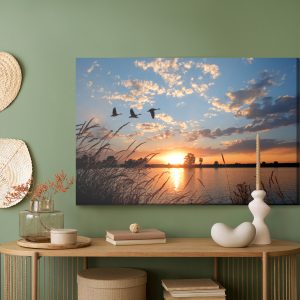 Peinture sur toile Oiseaux Au Coucher Du Soleil – Image 5