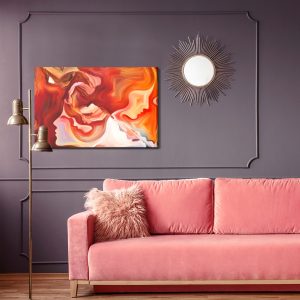 Peinture sur toile Abstraction Rouge Avec Visage – Image 4
