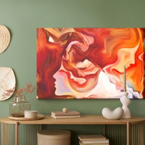 Peinture sur toile Abstraction Rouge Avec Visage – Image 5