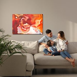 Peinture sur toile Abstraction Rouge Avec Visage – Image 7