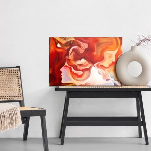 Peinture sur toile Abstraction Rouge Avec Visage – Image 6